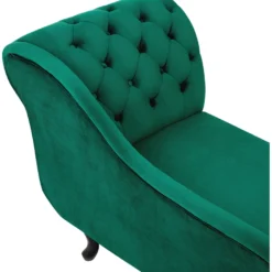 Méridienne à Droite Chesterfield En Velours Vert NIMES -Promos Chesteris Boutique meridienne 16200275