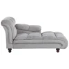 Chaise Longue En Velours Gris Clair LORMONT