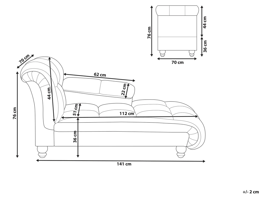Chaise Longue En Velours Gris Clair LORMONT 3 Chaise Longue En Velours Gris Clair LORMONT – Image 3
