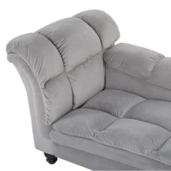 Chaise Longue En Velours Gris Clair LORMONT 13 Chaise Longue En Velours Gris Clair LORMONT -Promos Chesteris Boutique meridienne 16201923