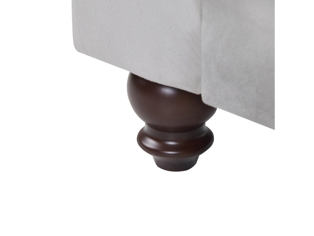 Chaise Longue En Velours Gris Clair LORMONT 7 Chaise Longue En Velours Gris Clair LORMONT – Image 7