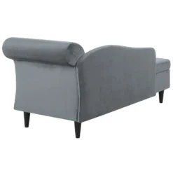 Chaise Longue Côté Droit En Velours Gris Clair LUIRO -Promos Chesteris Boutique meridienne 16202173