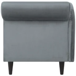 Chaise Longue Côté Droit En Velours Gris Clair LUIRO -Promos Chesteris Boutique meridienne 16202175