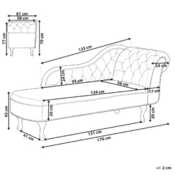Méridienne Chesterfield Côté Droit En Velours Rouge NIMES -Promos Chesteris Boutique meridienne 16202219