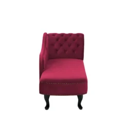 Méridienne Chesterfield Côté Droit En Velours Rouge NIMES -Promos Chesteris Boutique meridienne 16202223