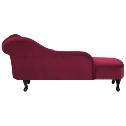Méridienne Chesterfield Côté Droit En Velours Rouge NIMES -Promos Chesteris Boutique meridienne 16202225
