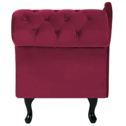 Méridienne Chesterfield Côté Droit En Velours Rouge NIMES -Promos Chesteris Boutique meridienne 16202227