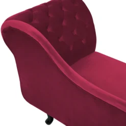 Méridienne Chesterfield Côté Droit En Velours Rouge NIMES -Promos Chesteris Boutique meridienne 16202229
