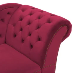 Méridienne Chesterfield Côté Droit En Velours Rouge NIMES -Promos Chesteris Boutique meridienne 16202231