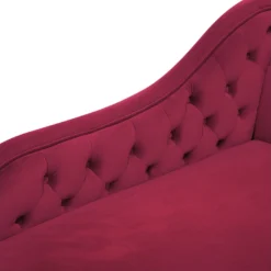 Méridienne Chesterfield Côté Droit En Velours Rouge NIMES -Promos Chesteris Boutique meridienne 16202233