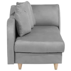 Chaise Longue Côté Droit En Velours Gris Clair MERI 17 Chaise Longue Côté Droit En Velours Gris Clair MERI -Promos Chesteris Boutique meridienne 16202361