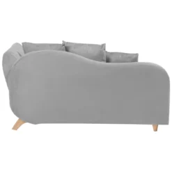 Chaise Longue Côté Droit En Velours Gris Clair MERI 18 Chaise Longue Côté Droit En Velours Gris Clair MERI -Promos Chesteris Boutique meridienne 16202363