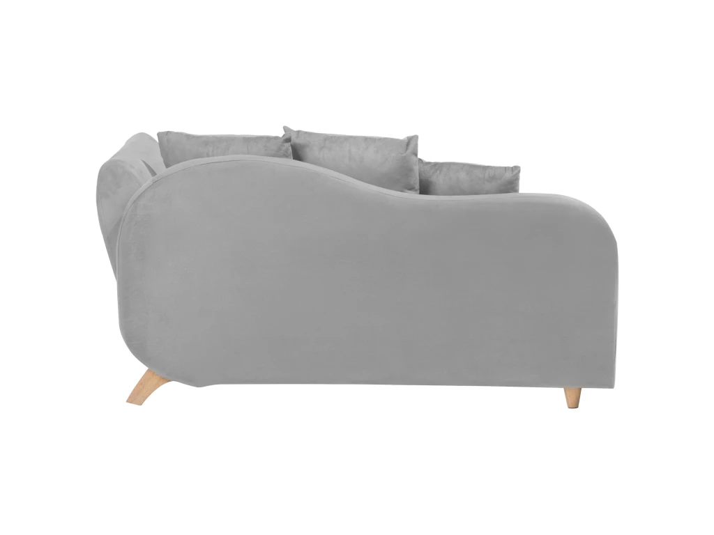Chaise Longue Côté Droit En Velours Gris Clair MERI 9 Chaise Longue Côté Droit En Velours Gris Clair MERI – Image 9