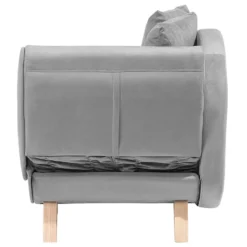 Chaise Longue Côté Droit En Velours Gris Clair MERI 19 Chaise Longue Côté Droit En Velours Gris Clair MERI -Promos Chesteris Boutique meridienne 16202365