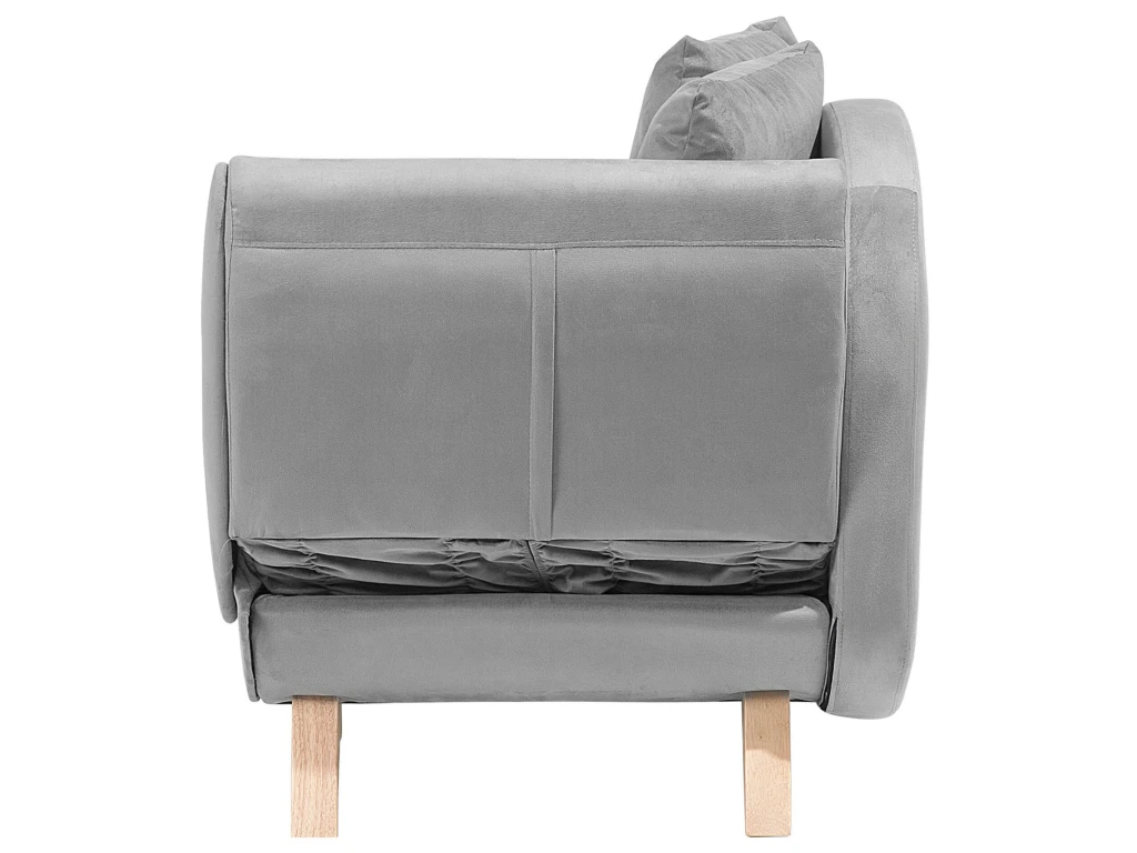 Chaise Longue Côté Droit En Velours Gris Clair MERI 10 Chaise Longue Côté Droit En Velours Gris Clair MERI – Image 10