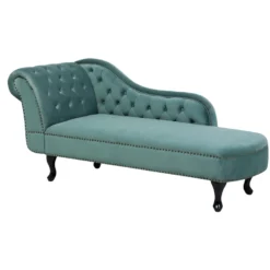 Méridienne En Velours Vert Menthe Côté Gauche NIMES -Promos Chesteris Boutique meridienne 16202409