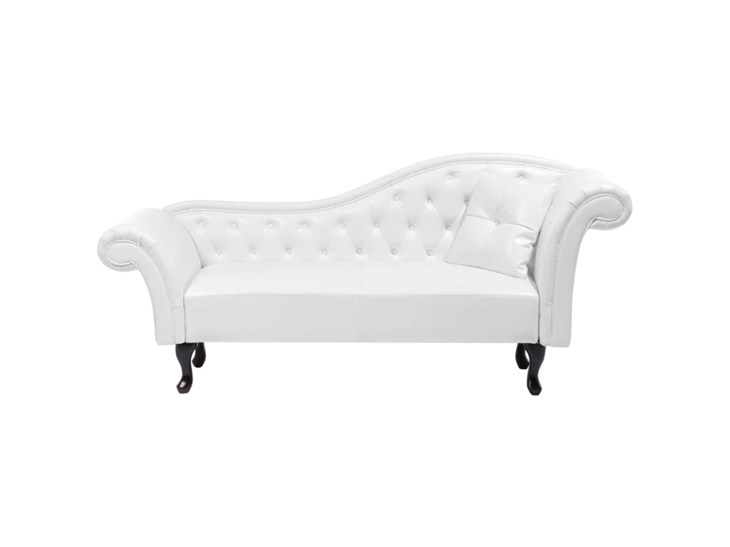 Méridienne Chesterfield Blanche Côté Droit LATTES 1 Méridienne Chesterfield Blanche Côté Droit LATTES