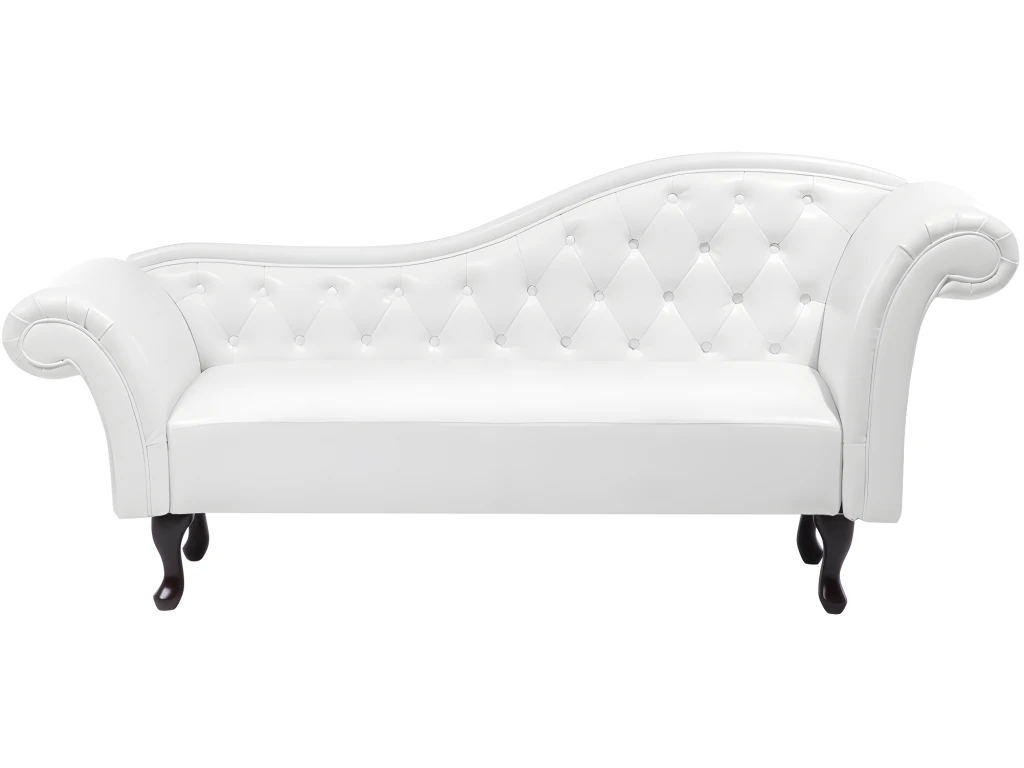 Méridienne Chesterfield Blanche Côté Droit LATTES 4 Méridienne Chesterfield Blanche Côté Droit LATTES – Image 4