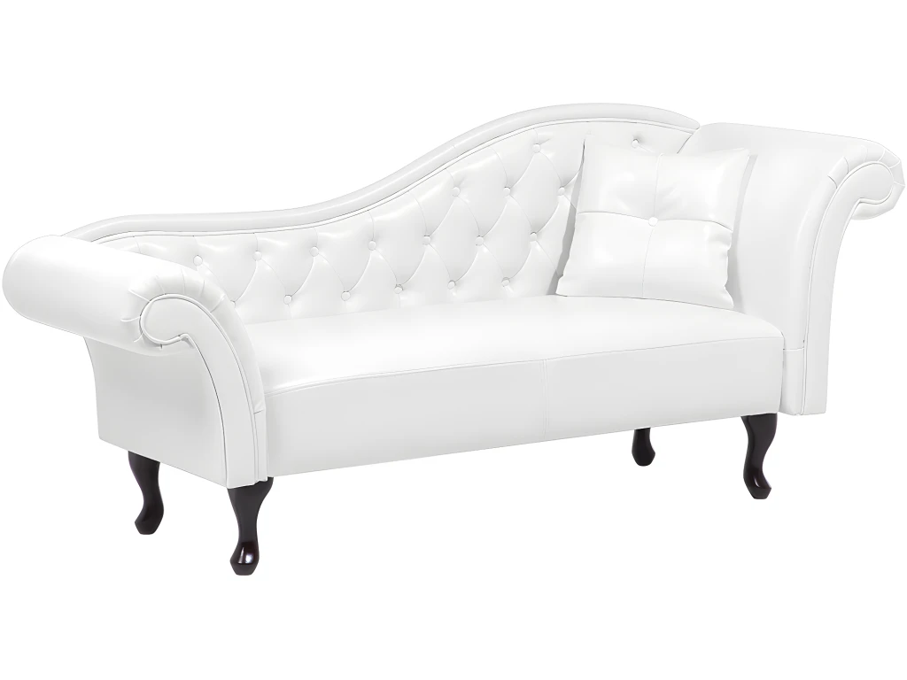 Méridienne Chesterfield Blanche Côté Droit LATTES 5 Méridienne Chesterfield Blanche Côté Droit LATTES – Image 5