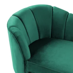 Chaise Longue Côté Gauche En Velours Vert ALLIER -Promos Chesteris Boutique meridienne 16203151