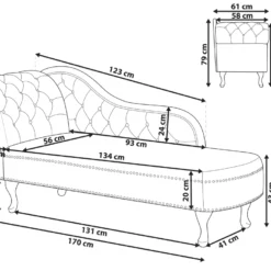 Chaise Longue Chesterfield En Velours Vert Côté Gauche NIMES -Promos Chesteris Boutique meridienne 16203307