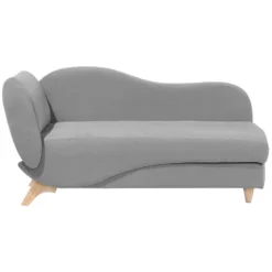 Chaise Longue Côté Gauche En Velours Gris Clair MERI 13 Chaise Longue Côté Gauche En Velours Gris Clair MERI -Promos Chesteris Boutique meridienne 16203753