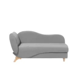 Chaise Longue Côté Gauche En Velours Gris Clair MERI 14 Chaise Longue Côté Gauche En Velours Gris Clair MERI -Promos Chesteris Boutique meridienne 16203755