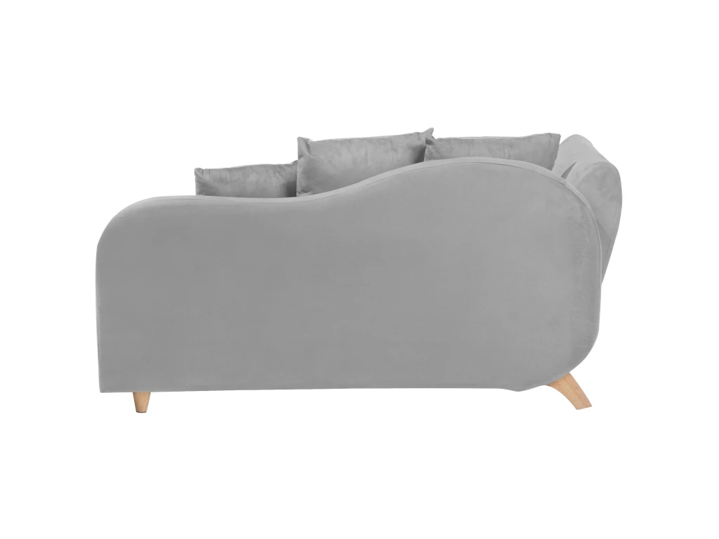 Chaise Longue Côté Gauche En Velours Gris Clair MERI 9 Chaise Longue Côté Gauche En Velours Gris Clair MERI – Image 9