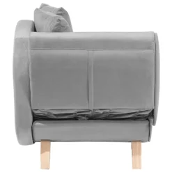 Chaise Longue Côté Gauche En Velours Gris Clair MERI 19 Chaise Longue Côté Gauche En Velours Gris Clair MERI -Promos Chesteris Boutique meridienne 16203765
