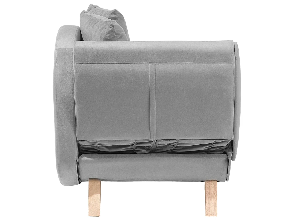 Chaise Longue Côté Gauche En Velours Gris Clair MERI 10 Chaise Longue Côté Gauche En Velours Gris Clair MERI – Image 10