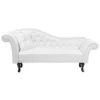 Chaise Longue Chesterfield En Cuir PU Blanc LATTES