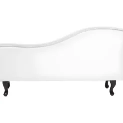 Chaise Longue Chesterfield En Cuir PU Blanc LATTES 16 Chaise Longue Chesterfield En Cuir PU Blanc LATTES -Promos Chesteris Boutique meridienne 16204039