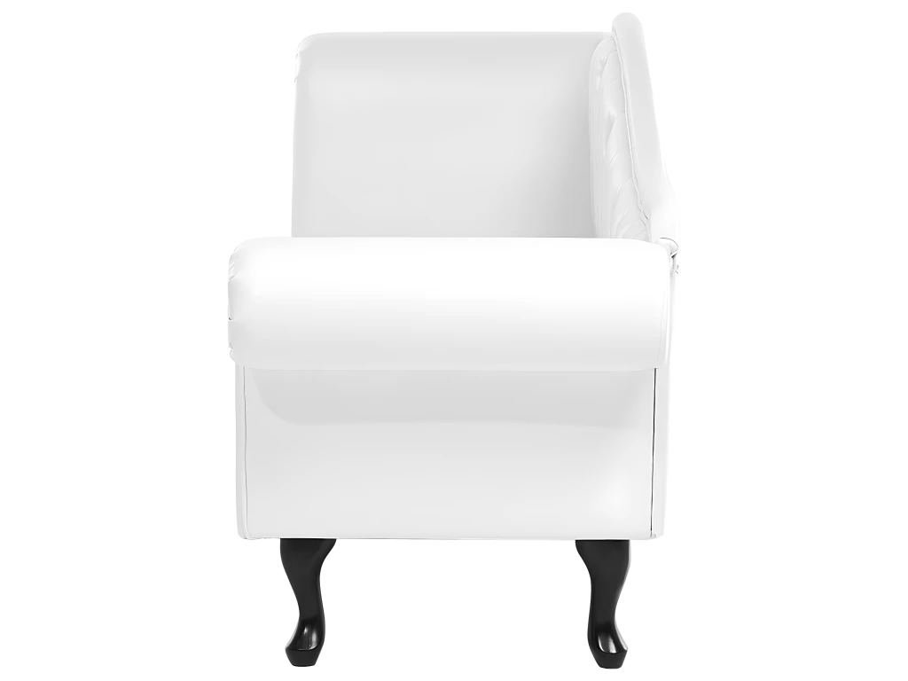 Chaise Longue Chesterfield En Cuir PU Blanc LATTES 8 Chaise Longue Chesterfield En Cuir PU Blanc LATTES – Image 8