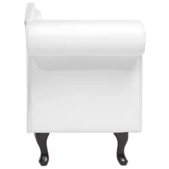 Chaise Longue Chesterfield En Cuir PU Blanc LATTES 18 Chaise Longue Chesterfield En Cuir PU Blanc LATTES -Promos Chesteris Boutique meridienne 16204043