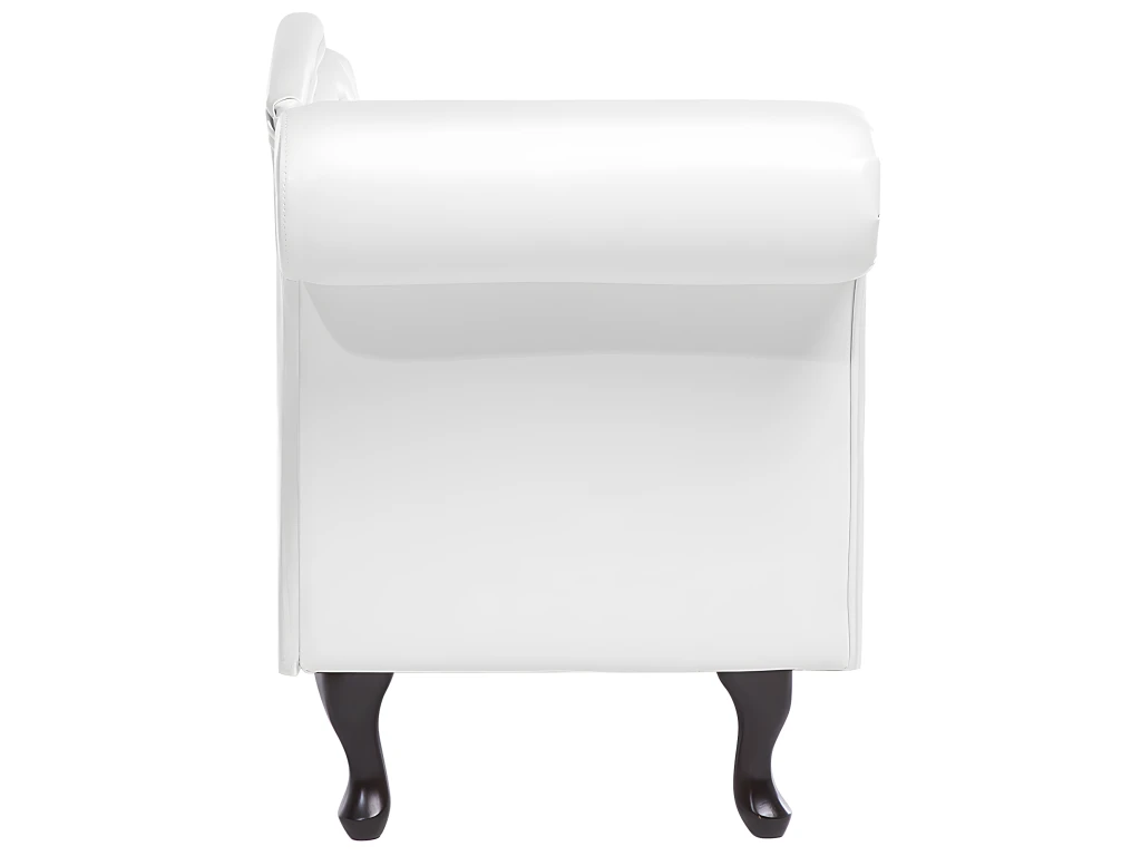 Chaise Longue Chesterfield En Cuir PU Blanc LATTES 9 Chaise Longue Chesterfield En Cuir PU Blanc LATTES – Image 9