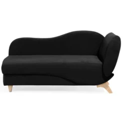 Chaise Longue Côté Droit En Velours Noir MERI 13 Chaise Longue Côté Droit En Velours Noir MERI -Promos Chesteris Boutique meridienne 16204153
