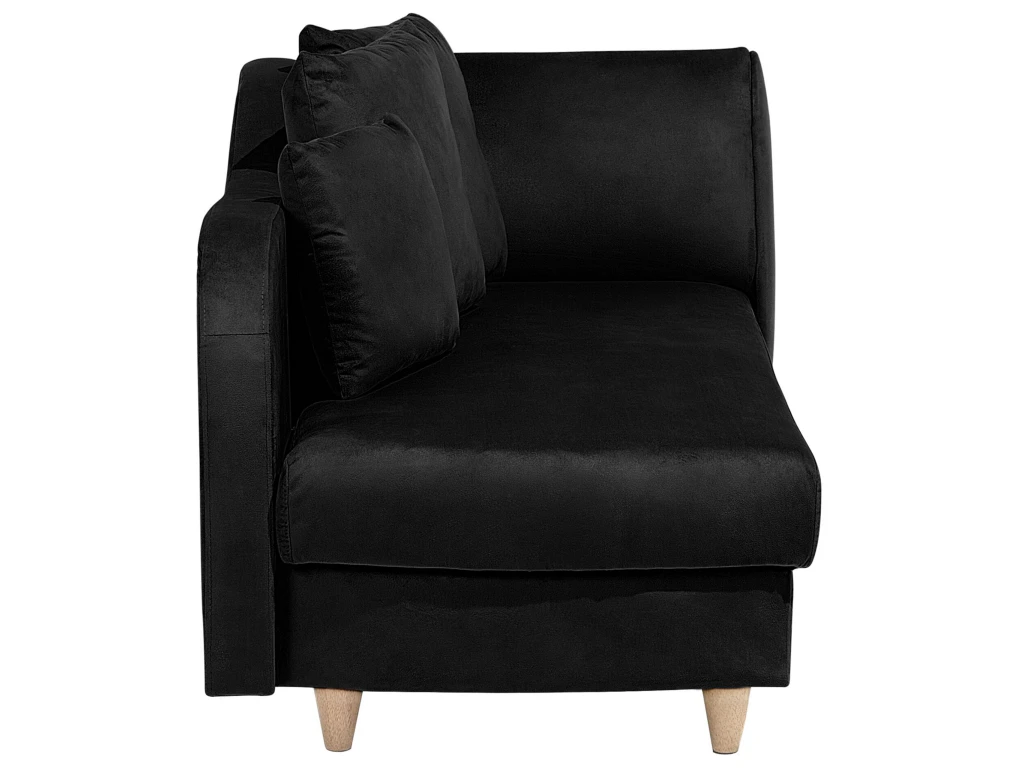 Chaise Longue Côté Droit En Velours Noir MERI 7 Chaise Longue Côté Droit En Velours Noir MERI – Image 7