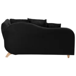 Chaise Longue Côté Droit En Velours Noir MERI 17 Chaise Longue Côté Droit En Velours Noir MERI -Promos Chesteris Boutique meridienne 16204161