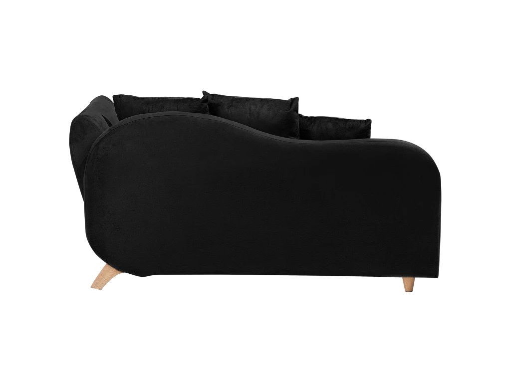 Chaise Longue Côté Droit En Velours Noir MERI 8 Chaise Longue Côté Droit En Velours Noir MERI – Image 8