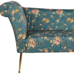 Chaise Longue En Velours à Motif Floral NANTILLY -Promos Chesteris Boutique meridienne 16204647
