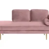 Chaise Longue Rose Poudré Côté Droit MIRAMAS