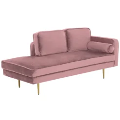Chaise Longue Rose Poudré Côté Droit MIRAMAS 11 Chaise Longue Rose Poudré Côté Droit MIRAMAS -Promos Chesteris Boutique meridienne 16205535