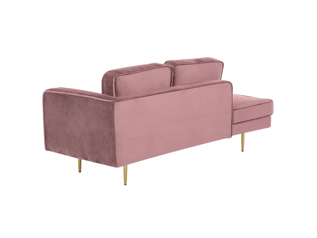 Chaise Longue Rose Poudré Côté Droit MIRAMAS 6 Chaise Longue Rose Poudré Côté Droit MIRAMAS – Image 6