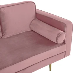 Chaise Longue Rose Poudré Côté Droit MIRAMAS 14 Chaise Longue Rose Poudré Côté Droit MIRAMAS -Promos Chesteris Boutique meridienne 16205541