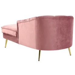 Chaise Longue Côté Gauche En Velours Rose ALLIER 15 Chaise Longue Côté Gauche En Velours Rose ALLIER -Promos Chesteris Boutique meridienne 16205829