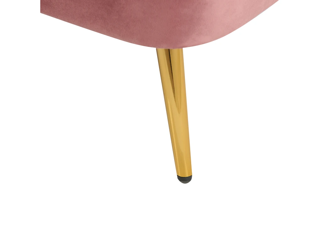 Chaise Longue Côté Gauche En Velours Rose ALLIER 8 Chaise Longue Côté Gauche En Velours Rose ALLIER – Image 8