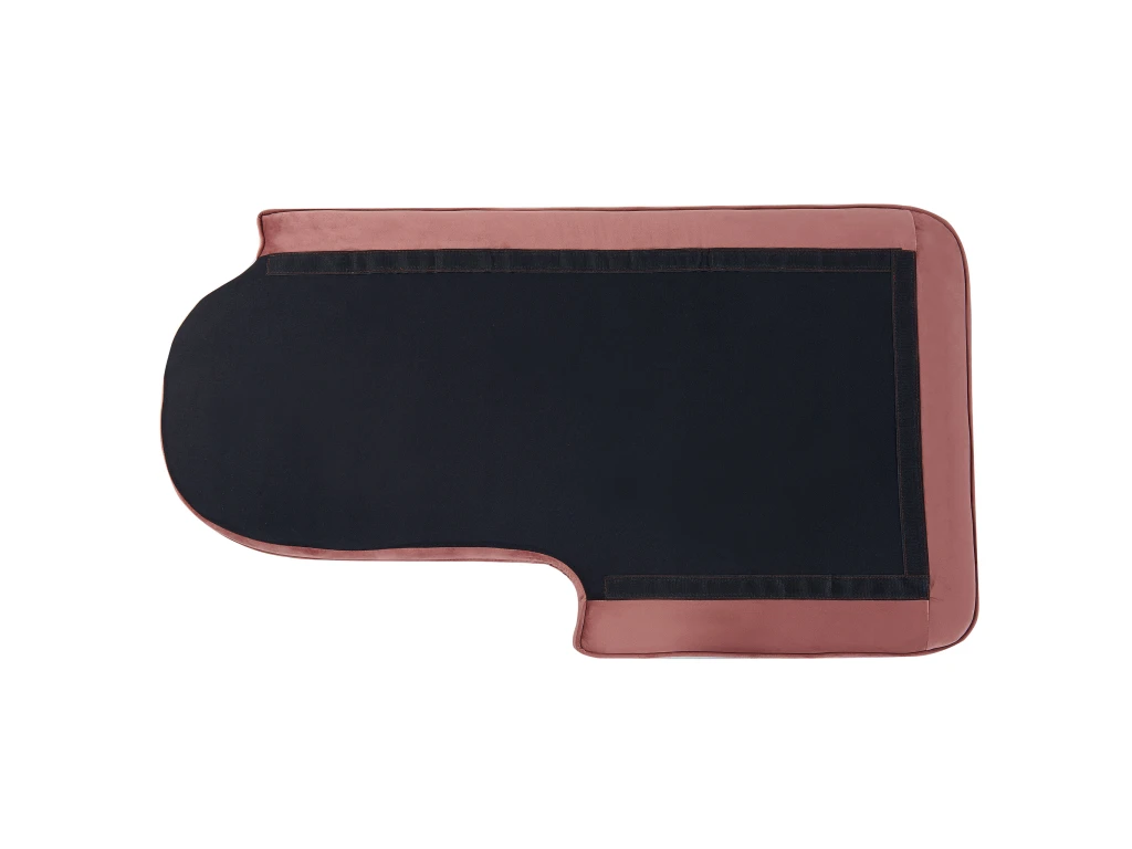 Chaise Longue Côté Gauche En Velours Rose ALLIER 9 Chaise Longue Côté Gauche En Velours Rose ALLIER – Image 9