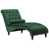 Chaise Longue En Velours Vert Foncé MURET
