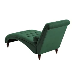 Chaise Longue En Velours Vert Foncé MURET -Promos Chesteris Boutique meridienne 16206343