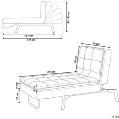 Chaise Longue Réglable Vert émeraude LOIRET -Promos Chesteris Boutique meridienne 16206467